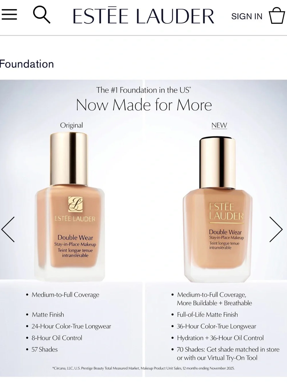 Estee Lauder Double Wear Foundation — 1W2.5 Golden Sand